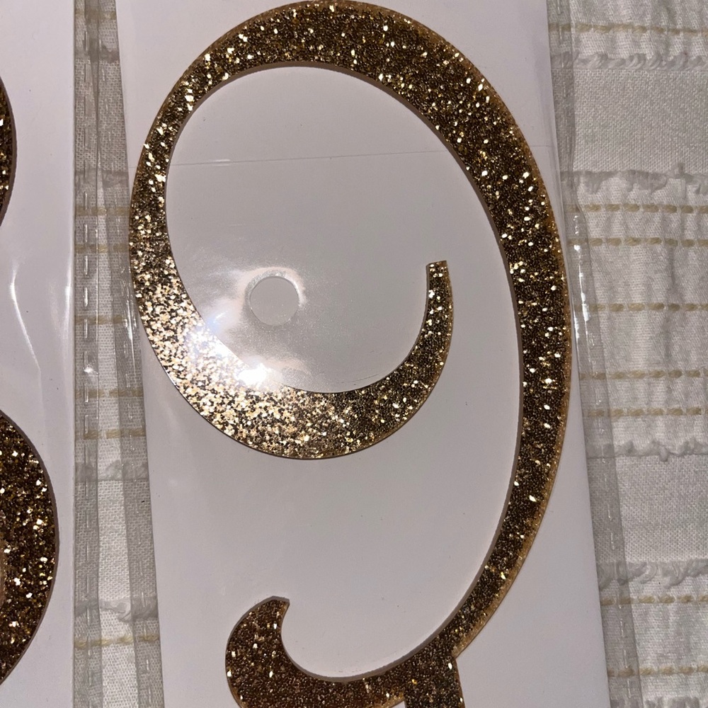 Gold Glitter Number Cake Toppers (NWT) - Picture 2 of 6